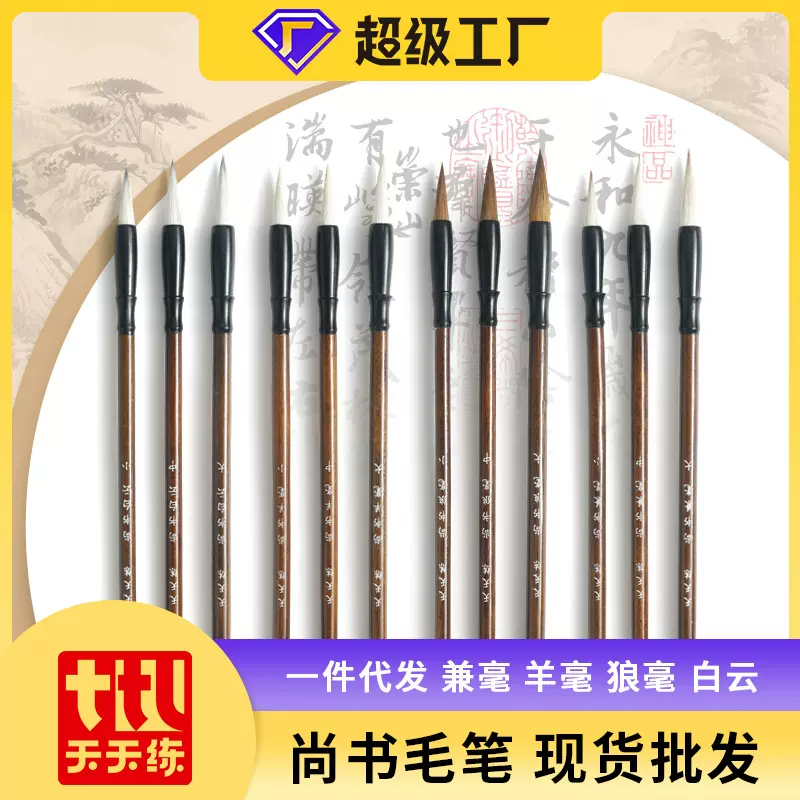 天天练尚品狼毫兼毫羊毫毛笔文房四宝大中小楷国画书法练习毛笔