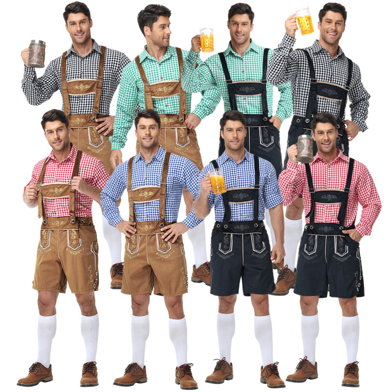 German Traditional Oktoberfest Bavarian Adult Men's Clothing Munich Beer Festival Outfit Alpine Folk Costume