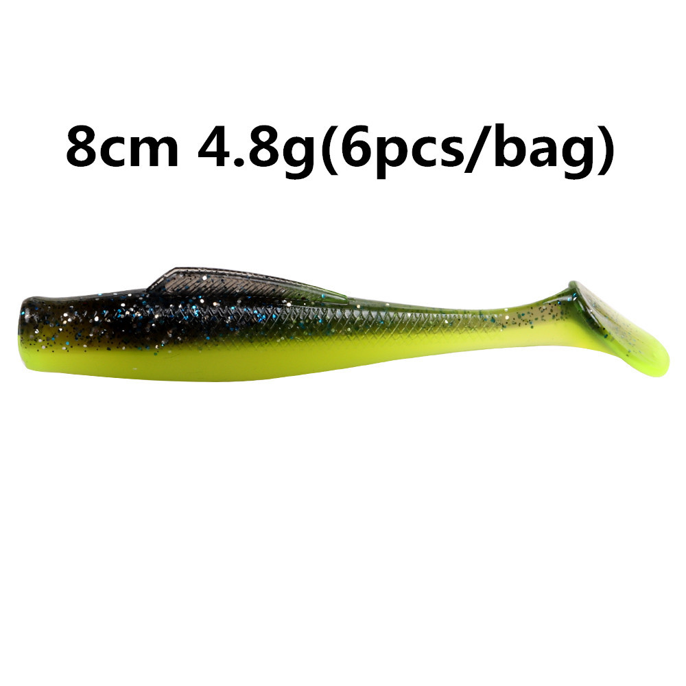 TPR cebo suave T cola flotante Luya gusano suave 6 pack MAN6cm8cm 10cm MinnowZ zman cebo suave
