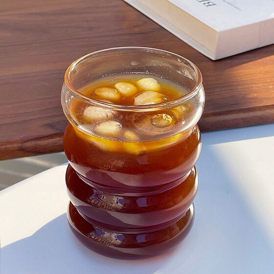 Juice Cold Drink Cup High-color Transparent Caterpillar Cup Borosilicate Glass Simple Household Single-layer Cup Drinking Cup