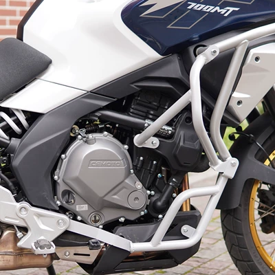 Suitable for Spring Breeze MT700: Motorcycle bumper - silver-carbon-steel-midbar-lower-bar