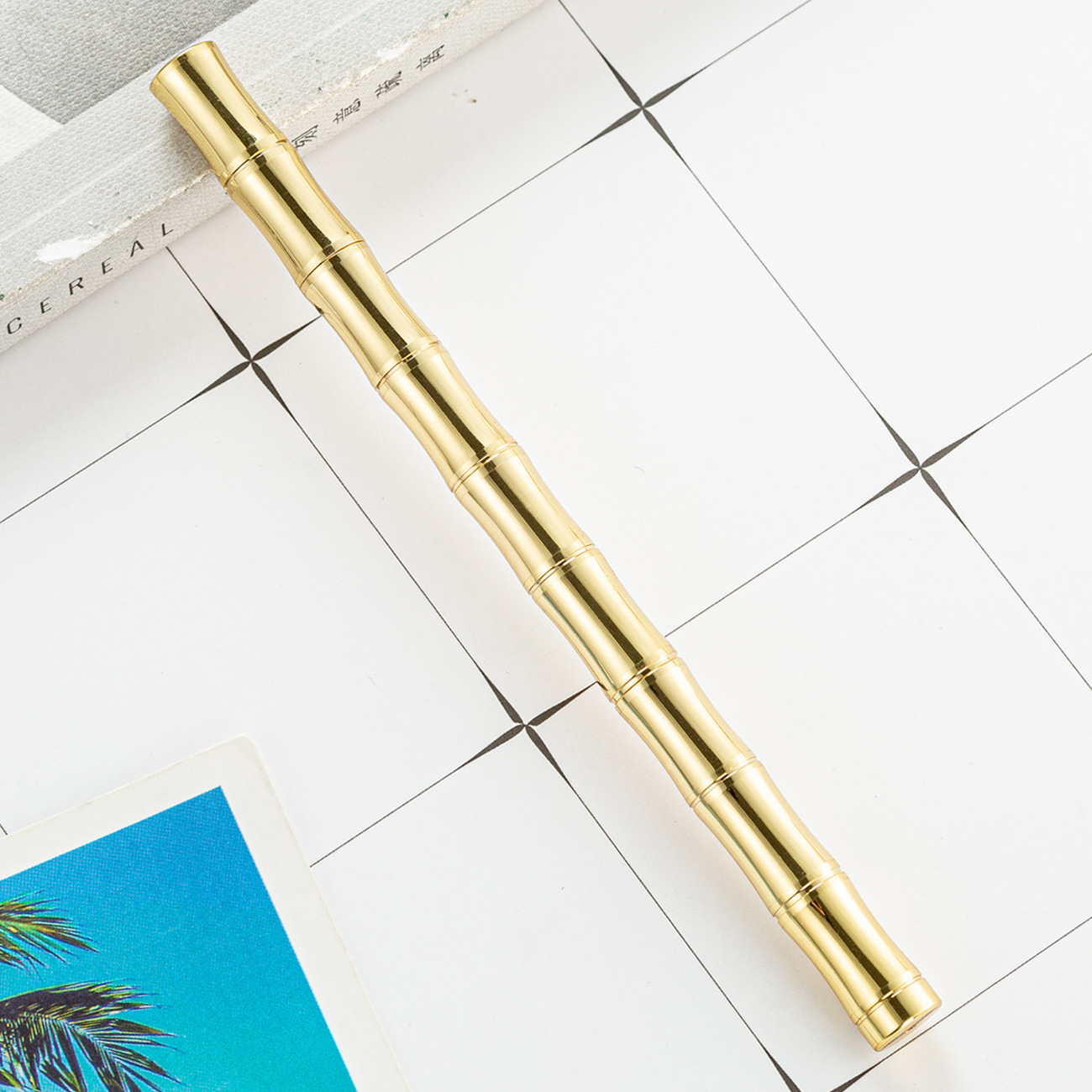 Bolígrafo de latón creativo de bambú bolígrafo de oficina bolígrafo de regalo bolígrafo de grabación logotipo de metal bolígrafo de firma metal al por mayor