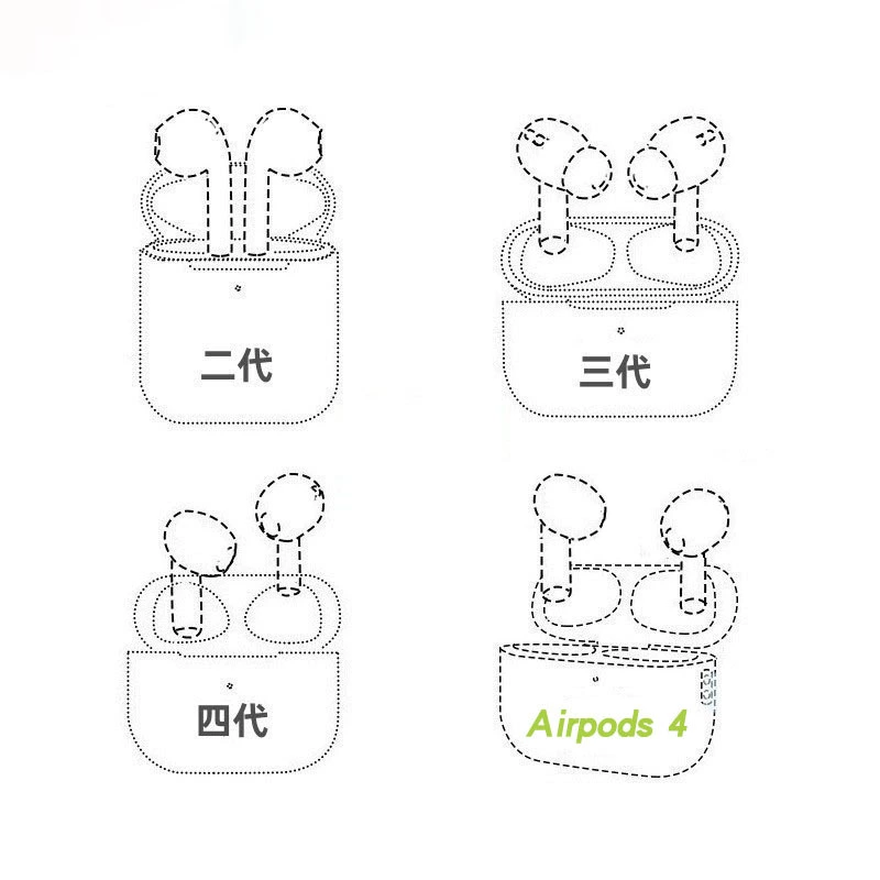 Хуачянбей AirPods4 шум Bluetooth ANC наушники для Apple iPhone Gen 4-7, беспроводная зарядка, нейтральный