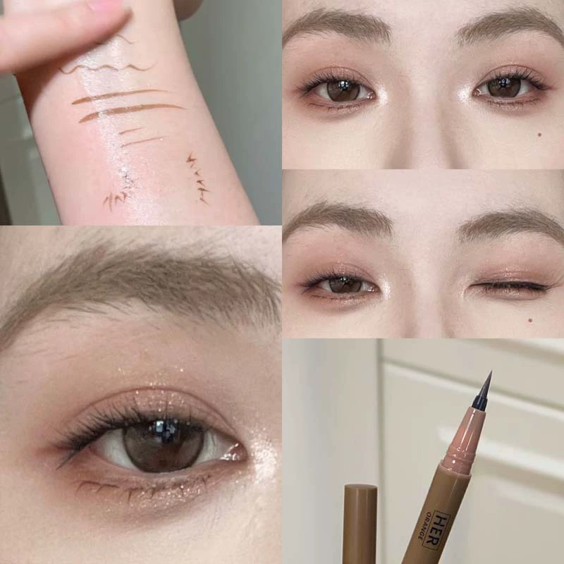 HERORANGE ~Подводка-лайнер Eyeliner Pen с эффектом лифтинга, водостойкая и потостойкая, очень тонкая головка, ощущение маминой кожи, шелковистый подводка для глаз