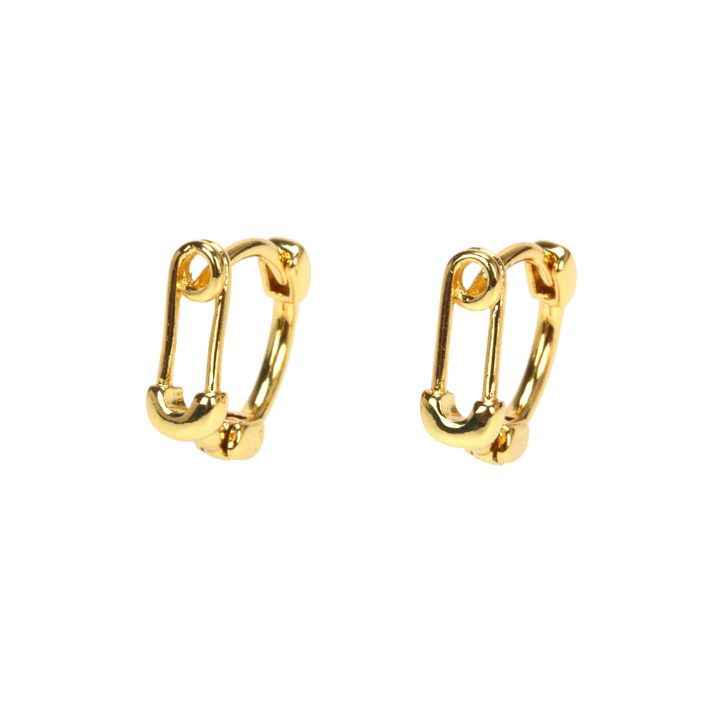 Fashion Copper Gold-plated Paper Clip Ear Buckle Earrings Wholesale display picture 1