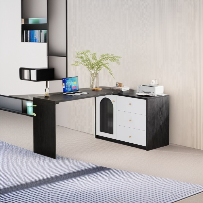 Cross-Border L-Shaped Desk with Drawer Storage Cabinet Suitable for Home Office Use