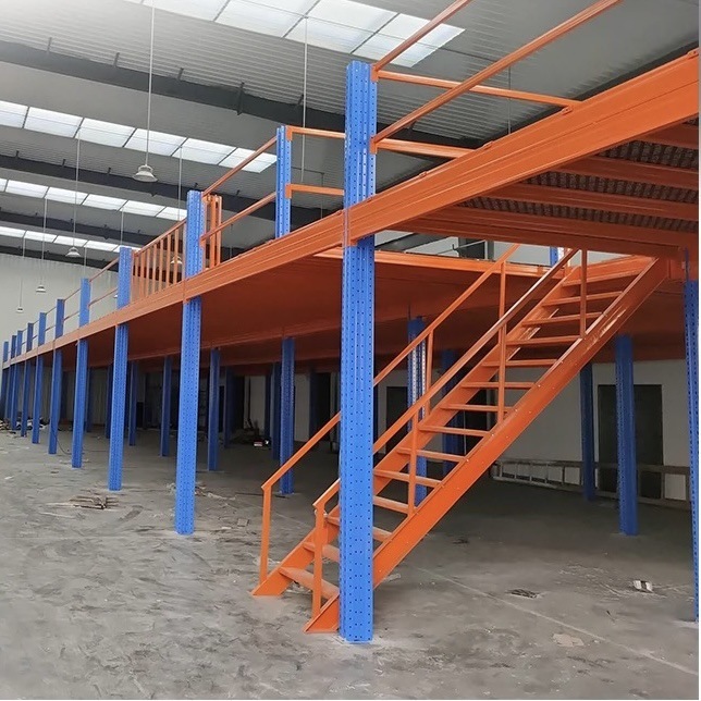 ロフトプラットフォーム棚工場構築2階建て重量倉庫保管棚複合鋼構造プラットフォーム棚|undefined