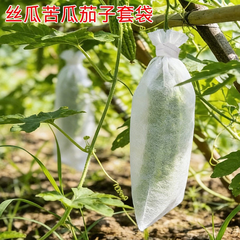 无纺布蔬菜套袋露天专用苦瓜丝瓜茄子种子浸种袋防果蝇保护袋批发