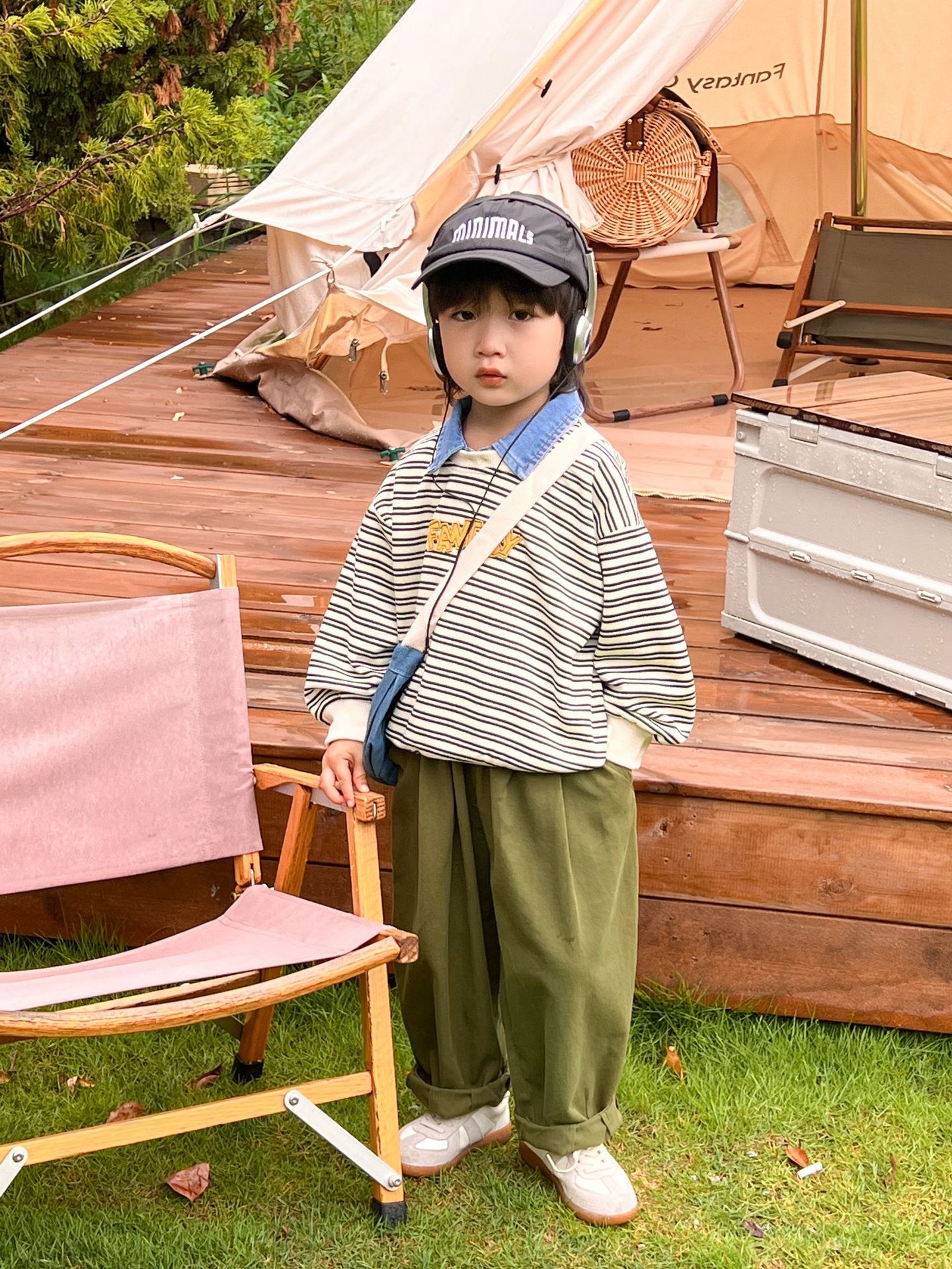 Felpa con cappuccio per bambini 2023 Bangcheng Autunno Ragazzi A Righe Cowboy Collo Con Cappuccio Bambino Casual Top C0213_voghion.com