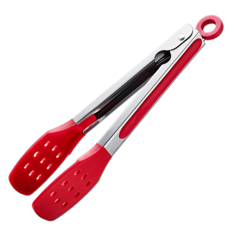 En stock clip de comida de silicona espesado clip de comida de acero inoxidable clip de barbacoa al aire libre buffet de pan filete clip de barbacoa