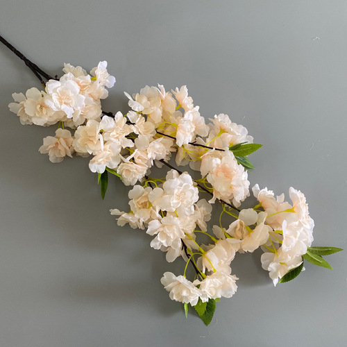 Factory direct supply of simulated 4-fork encrypted cherry blossom branches, silk flower mall decoration trees, pear blossoms, peach blossoms, artificial flowers