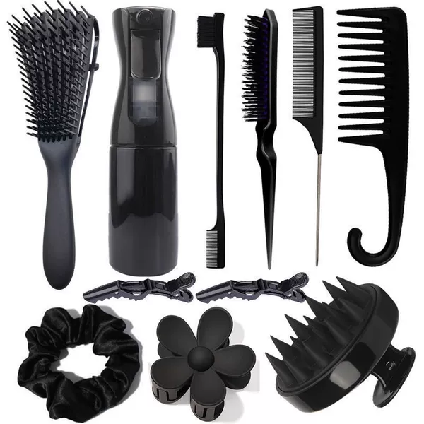Eight-claw comb black 11 set
