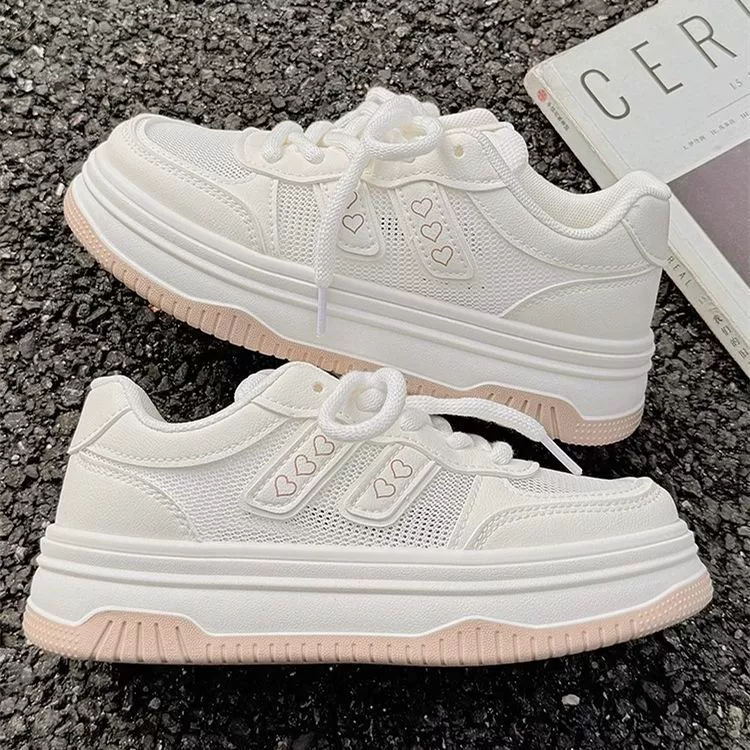 Summer white shoes, suitable with a skirt, mesh sports shoes, casual footwear