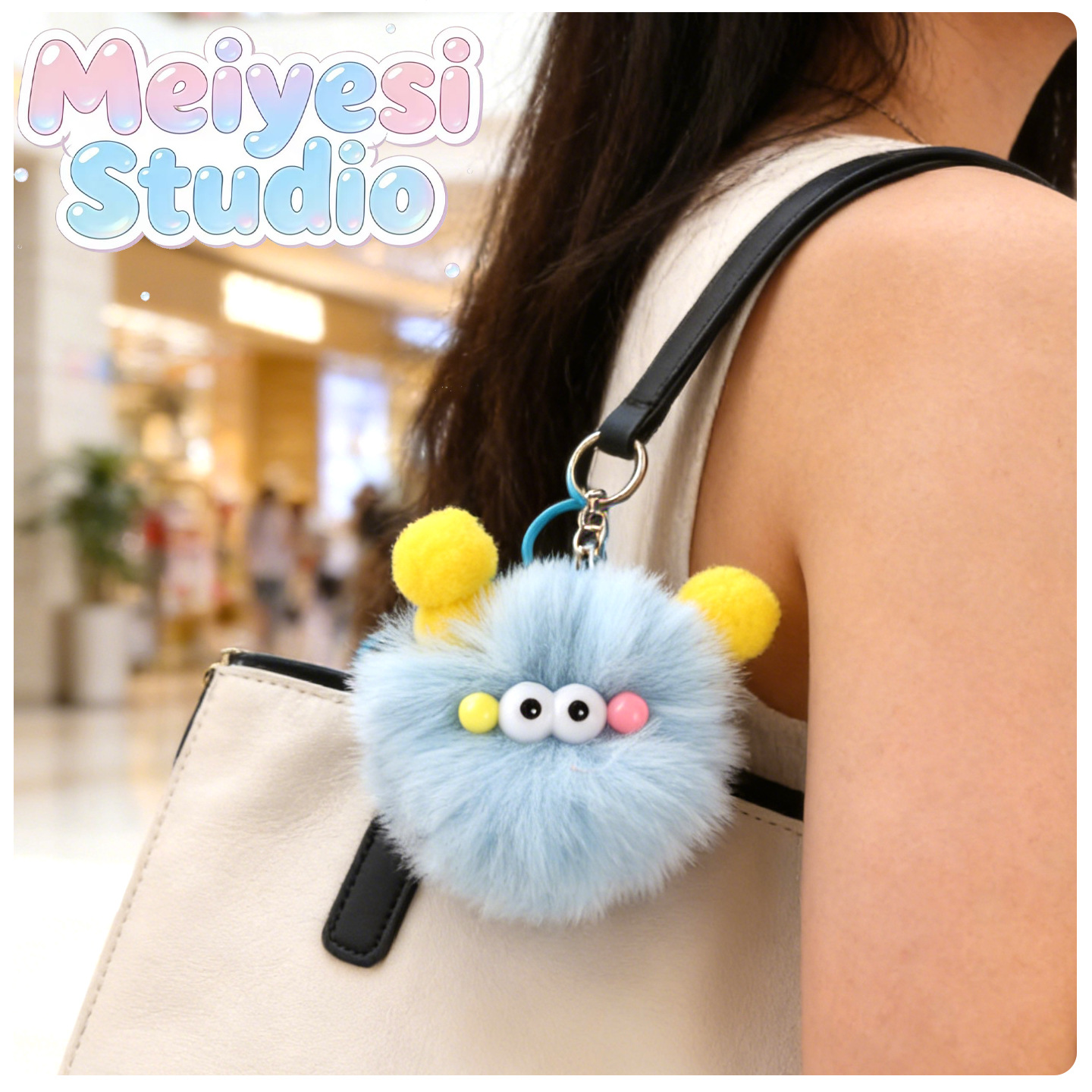 Nueva imitación de pelusa de carbón bola de llave de automóvil colgante bola de peluche muñeca creativa bolsa colgante regalo
