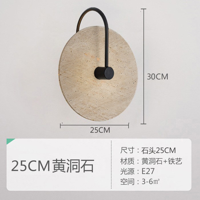 Residencias pasillo lámpara de pared faro de lámpara de pared redonda ovalada dormitorio de fondo de piedra de la villa amarilla cabecera de cama japonesa