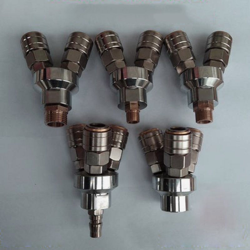 PMF内螺纹隔板直通快速插接头 4 6 8 10 12mm气动 穿板内牙2 4分