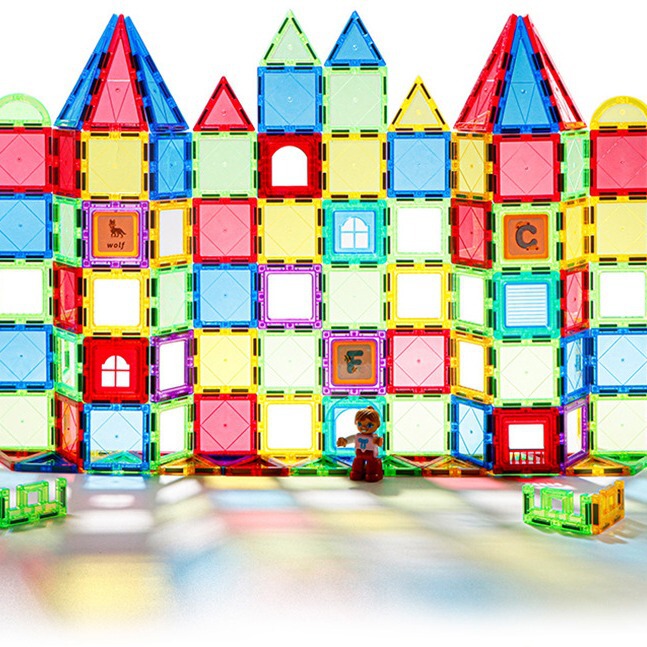 Cross-border magic magnetic player 6.5cm color window transparent magnetic piece magnetic building blocks plastic assembled children's toy factory