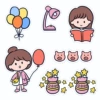 Single sticker-pink pig girl