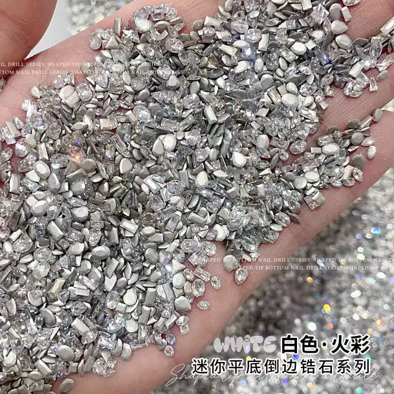 Миниатюрные украшения для ногтей из циркония, плоские стразы, белые стразы неправильной формы «маркиза», блестящий набор разных форм.