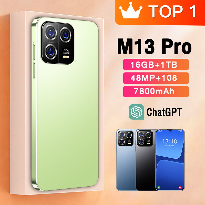 2023 new M13pro cross-border smart phone 7.3 inch ultra high definition screen 1+16G mobile phone supports OTG fast charging