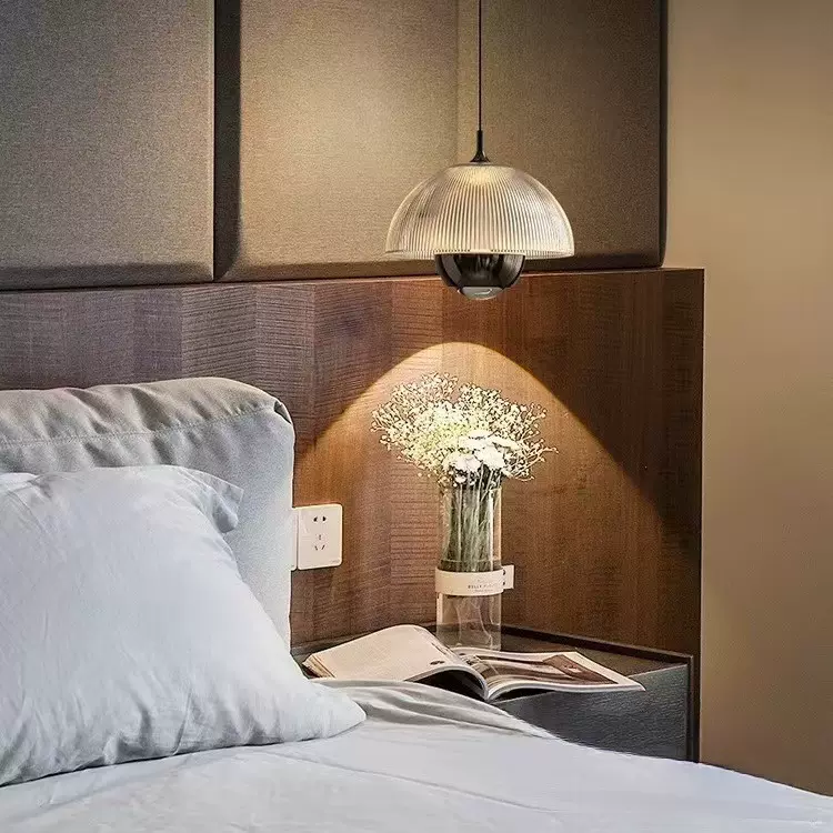 跨境升降花苞床头吊灯意式极简轻奢高级感全光谱卧室房间玄关吊灯