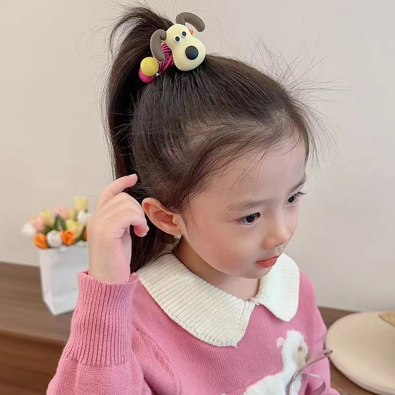 Lindo perro invencible banda de goma de color grueso cuerda de lazo de pelo femenino banda de Pelo elástico cuerda de pelo durable nueva explosión de sonido TikTok