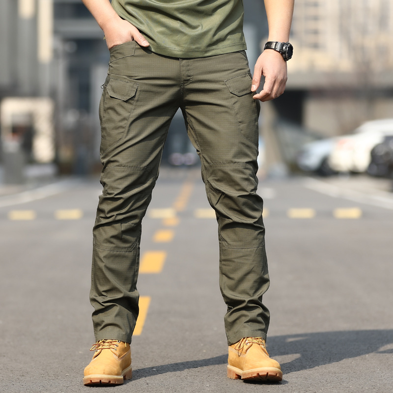 Primavera y otoño cónsul X7 pantalones tácticos pantalones de abanico militar de camuflaje delgado para hombre monos para exteriores pantalones de entrenamiento rectos