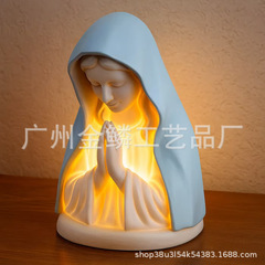 跨境新品祈祷小夜灯LED灯，家居树脂摆件小夜灯工厂一件起批