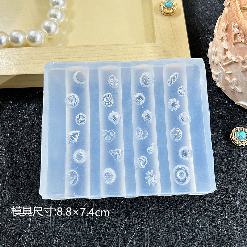 微缩可颂面包甜甜圈造型浮雕美甲装饰 高透模具diy创意雕花胶模|undefined