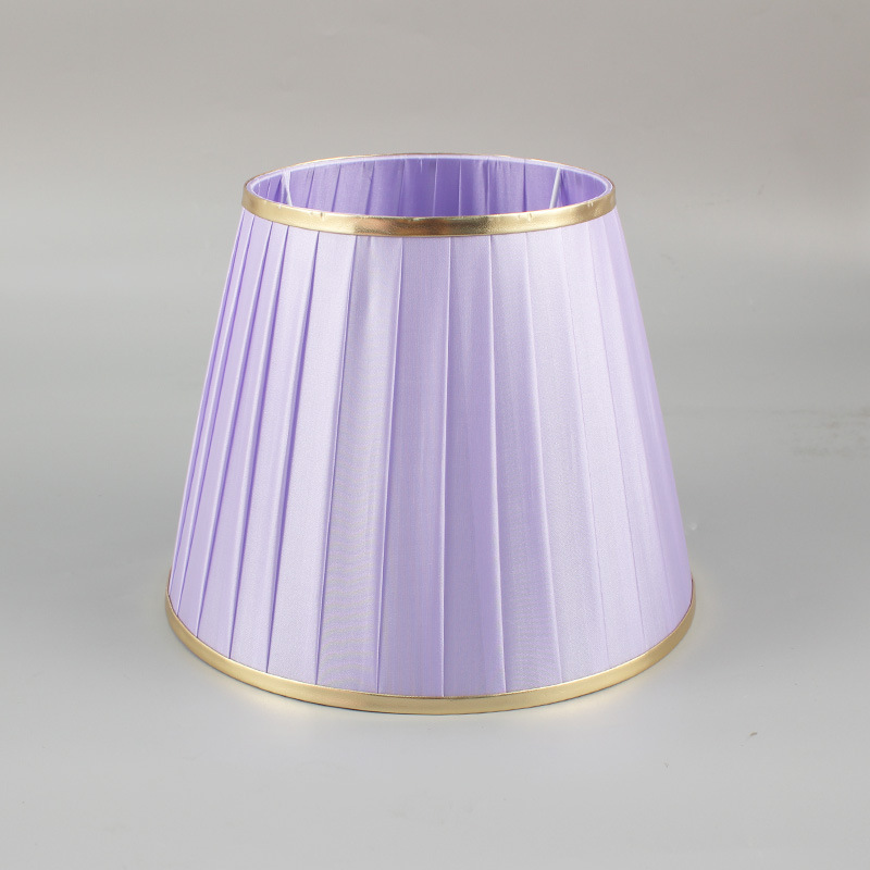 Tela transfronteriza plegable pantalla lámpara de mesa lámpara de pie lámpara de hotel sala de estar dormitorio borde dorado pantalla de tela al por mayor