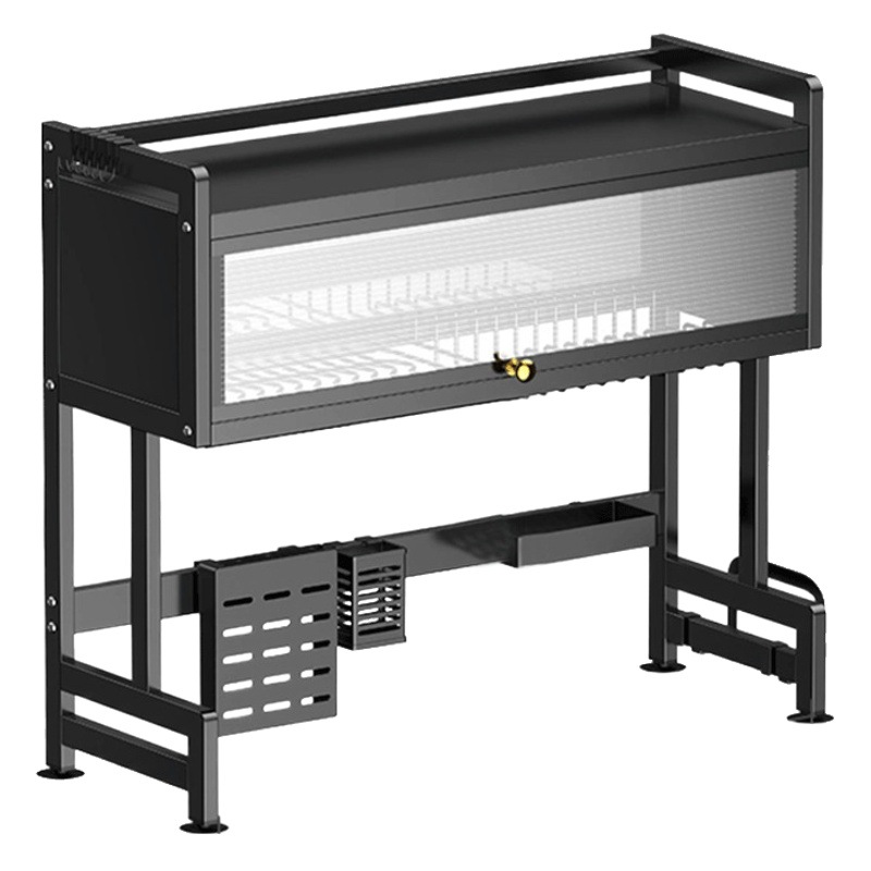 Fregadero de cocina estante de almacenamiento plato de tazón estante de drenaje multifuncional fregadero de encimera fregadero de almacenamiento de tazón superior armario