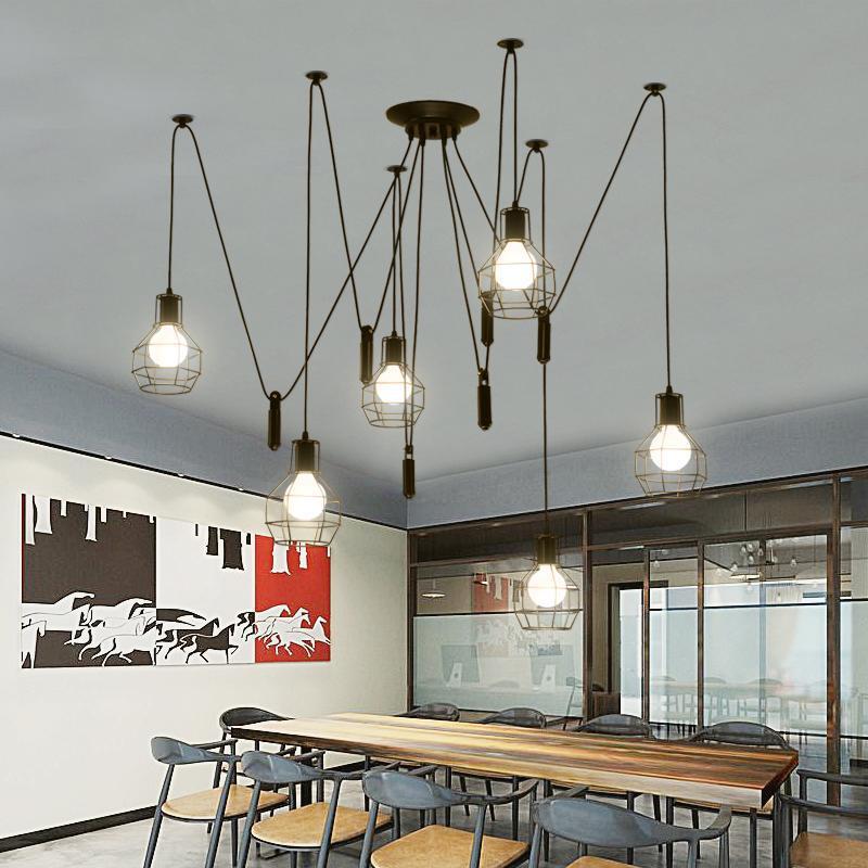 北欧天女散花吊灯创意餐厅工业风酒吧咖啡馆复古商业装饰灯具