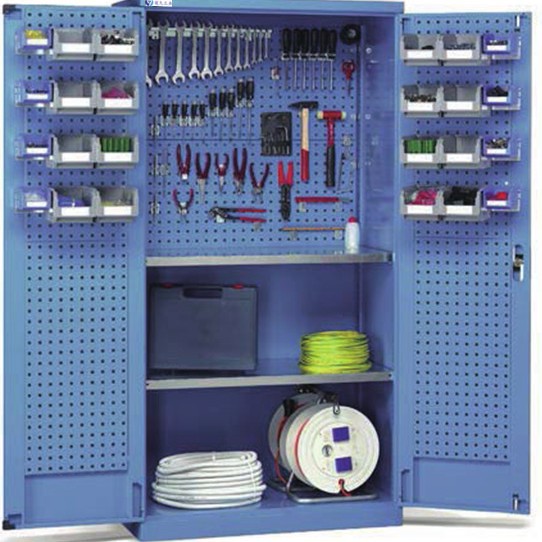 双门工具柜 玻璃门储物柜 车间储物柜 钢制储物柜 冠久供