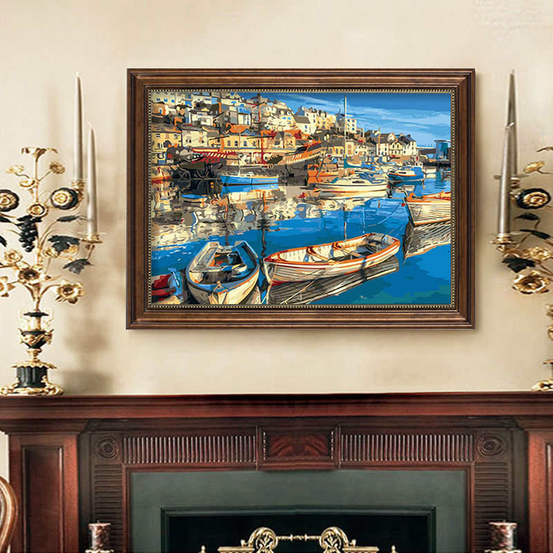 Pintura digital transfronteriza diy40 * 50 dibujos animados dibujos abstractos pintados a mano relleno de color al por mayor pintura al óleo simple