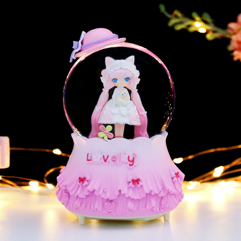 マーメイドプリンセス城クリスタルボールオルゴール回転トロイの木馬オルゴール女の子誕生日プレゼントクリエイティブおもちゃ|undefined