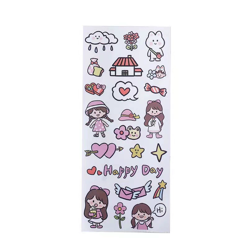 Cartoon sticker, laptop, book, DIY, for students