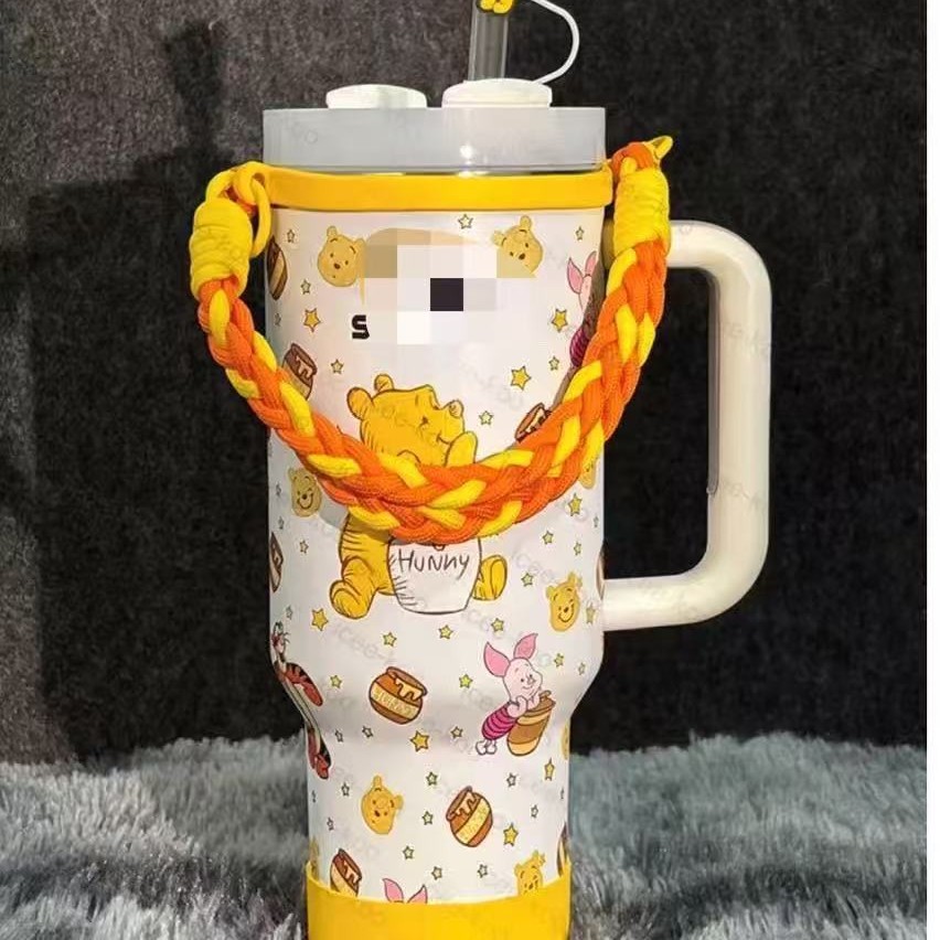 Transfronterizo Amazon 40oz Sanrio dibujos animados KT gato serie termo taza de hielo taza de café portátil con mango