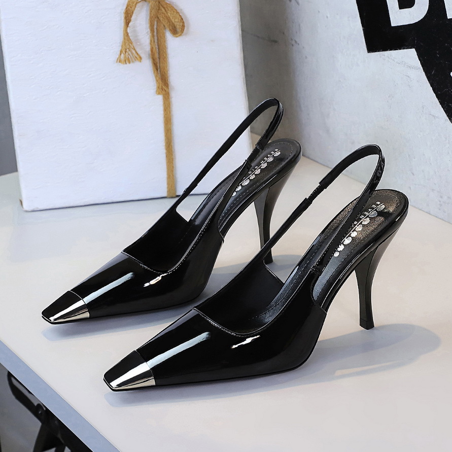 Women's Stiletto Pumps Square Toe High Heels Shallow Cutout Party_voghion.com