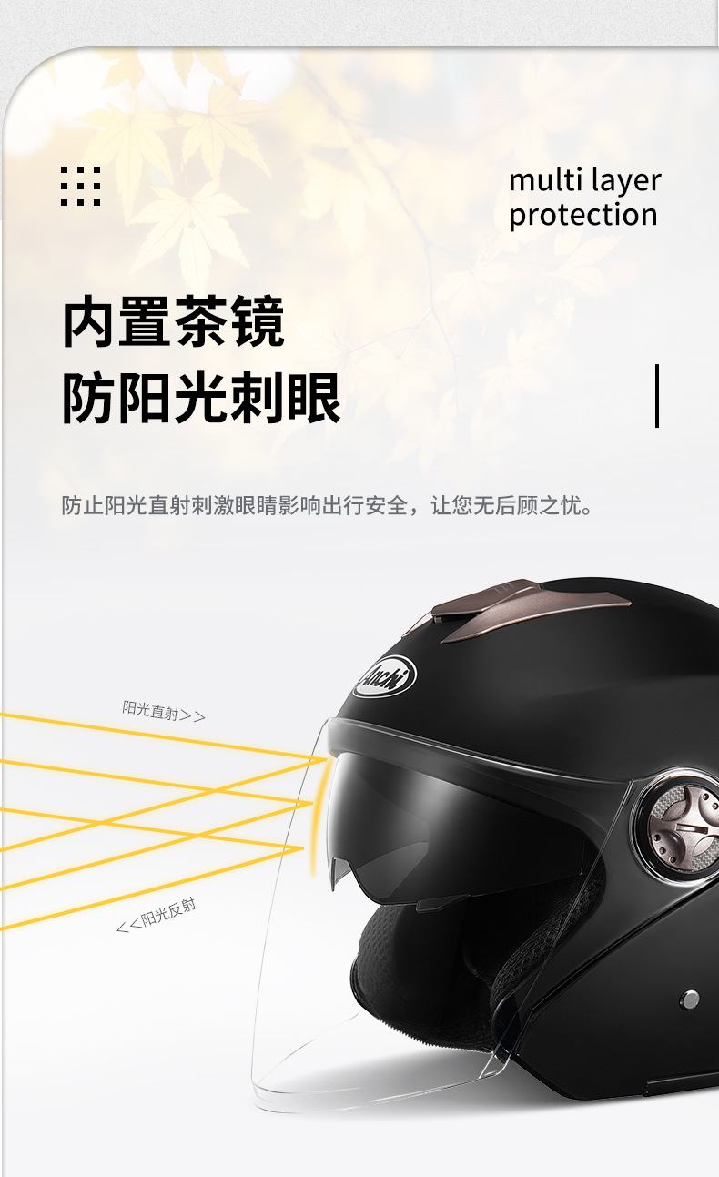 Motorcycle Helmet Dual Visor Safety Helmet Anti-Fog Sunscreen