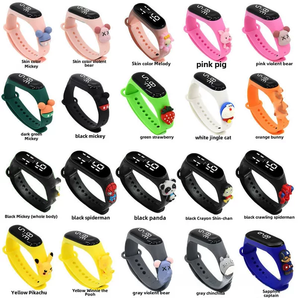 2024 new LED cartoon doll electronic watch creative student plastic waterproof bracelet children Touch Watch