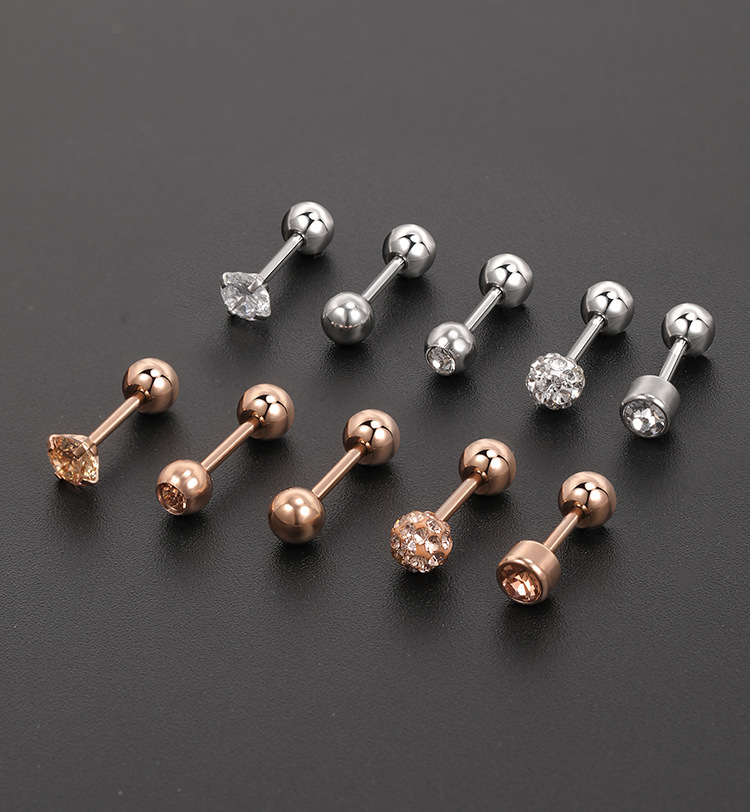 16G labret stud size and finish detail