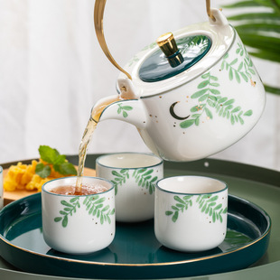 Японский послеобеденный чай, чайный сервиз, ароматизированный чай, заварочный чайник, комплект, чашка со стаканом, популярно в интернете, легкий роскошный стиль