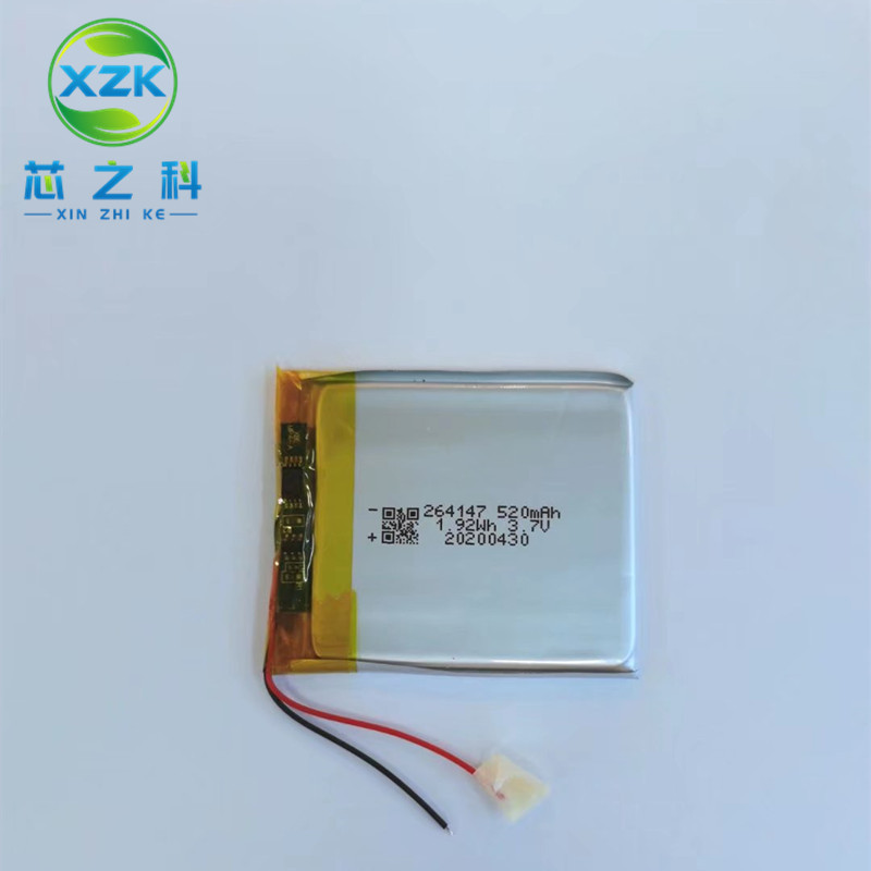 3.7V可充电244147聚合物锂电池520MAH超薄电芯智能穿戴产品244147