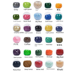 Colorful hanging tag rope, kindergarten DIY hemp rope, retro-style decorative braided jute rope, 3-ply 2mm