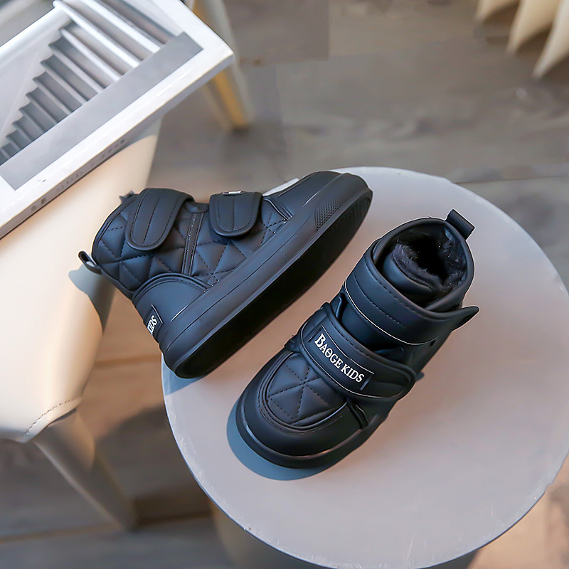 Scarponi da neve per bambini, scarpe in morbido cotone isolante, scarponi invernali medi e grandi per bambini, pane in velcro_voghion.com