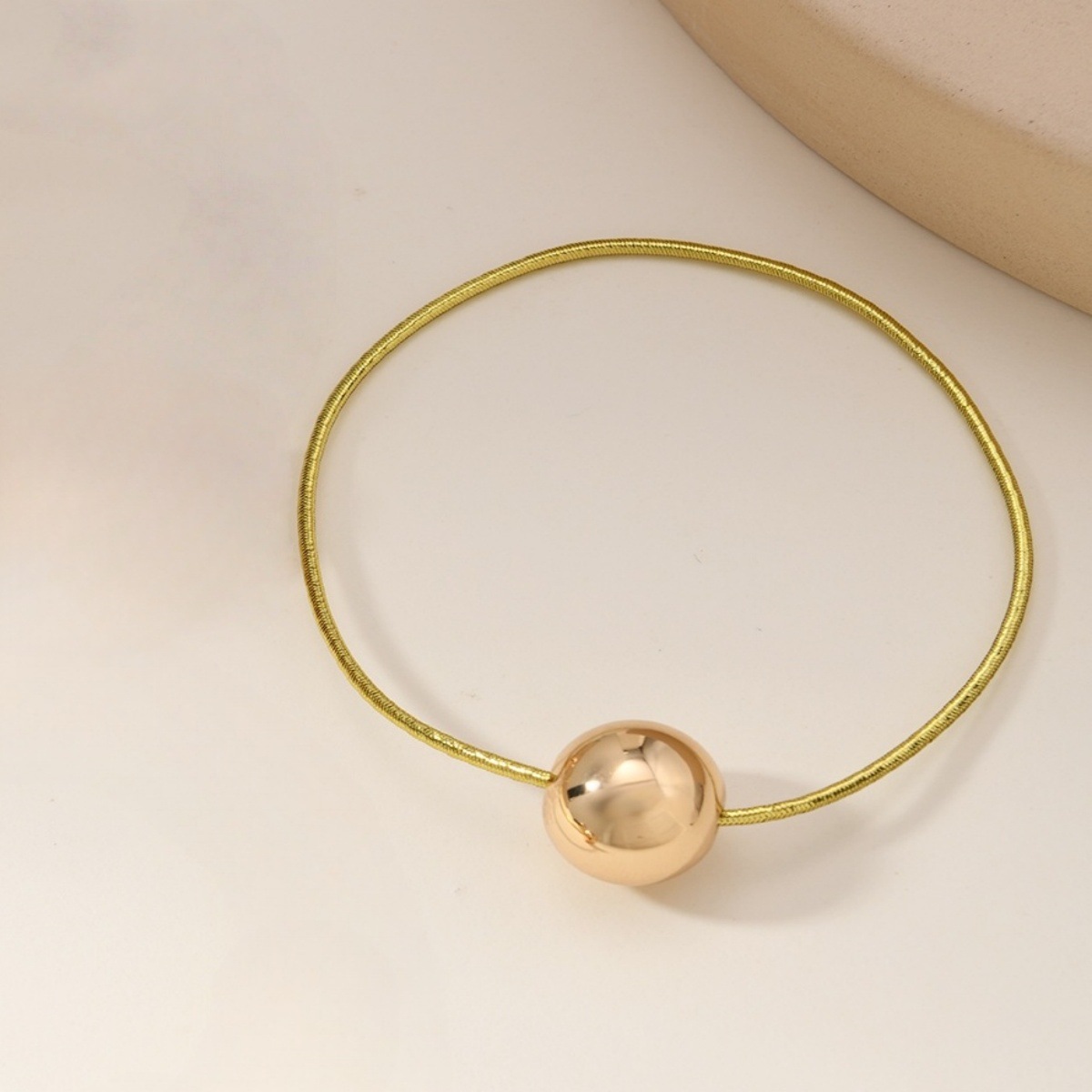 Cuerda para el cabello esférica dorada europea y americana transfronteriza, sensación de alta calidad, anillo para el cabello dulce y fresco, sin daño, cabeza de bola, cabello, tocado duradero