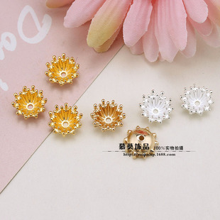DIY jewelry accessories headdress material 13mm double alloy flower heart gold/silver/KC gold