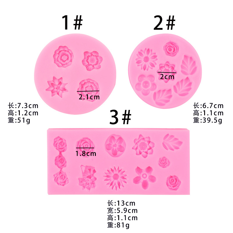 DIY todo tipo de decoración de la torta de La Flor de arcilla suave rosa girasol flor líquido molde de silicona fondant