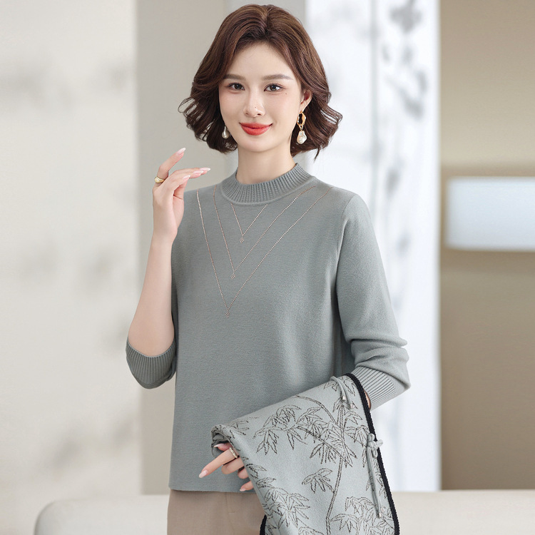2025新款国风开衫毛衣外套妈妈秋装洋气中老年女秋冬针织两件套装|undefined