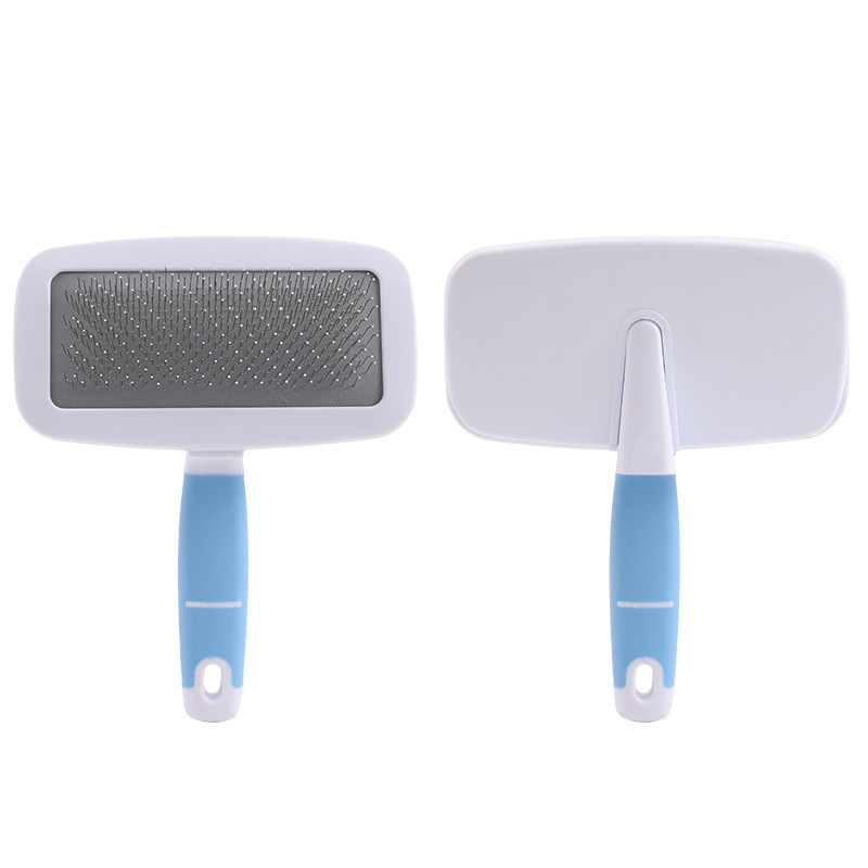 Transfronterizos nuevos suministros para mascotas aguja de acero inoxidable peine gato y perro limpieza flotante pelo peine eliminación de pelo nudo abierto cepillo de pelo liso